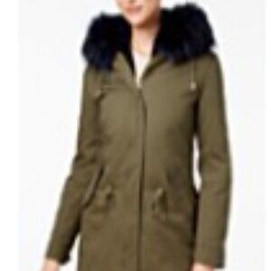 Laundry by Shelli Segal Faux-Fur-Trim Parka size Large